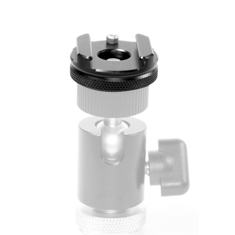 Camera Mini Ball Head Photography Cold Shoe Mount Adapter with 1/4 Inch Screw Extension for Studio Flash Light