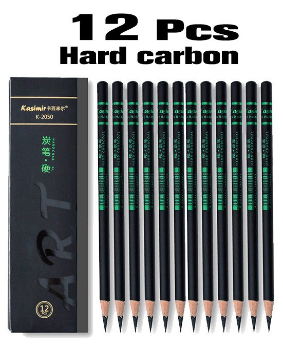 art supplies 12 Pcs Charcoal Sketch Pencils Set Soft Medium Hard for Sketching Drawing Painting Office School Stationery: Hard X12