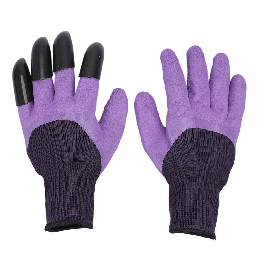 4/8 garra de mano ABS plástico jardín guantes de goma jardinería excavación guantes de látex para jardinería garras de plástico: c