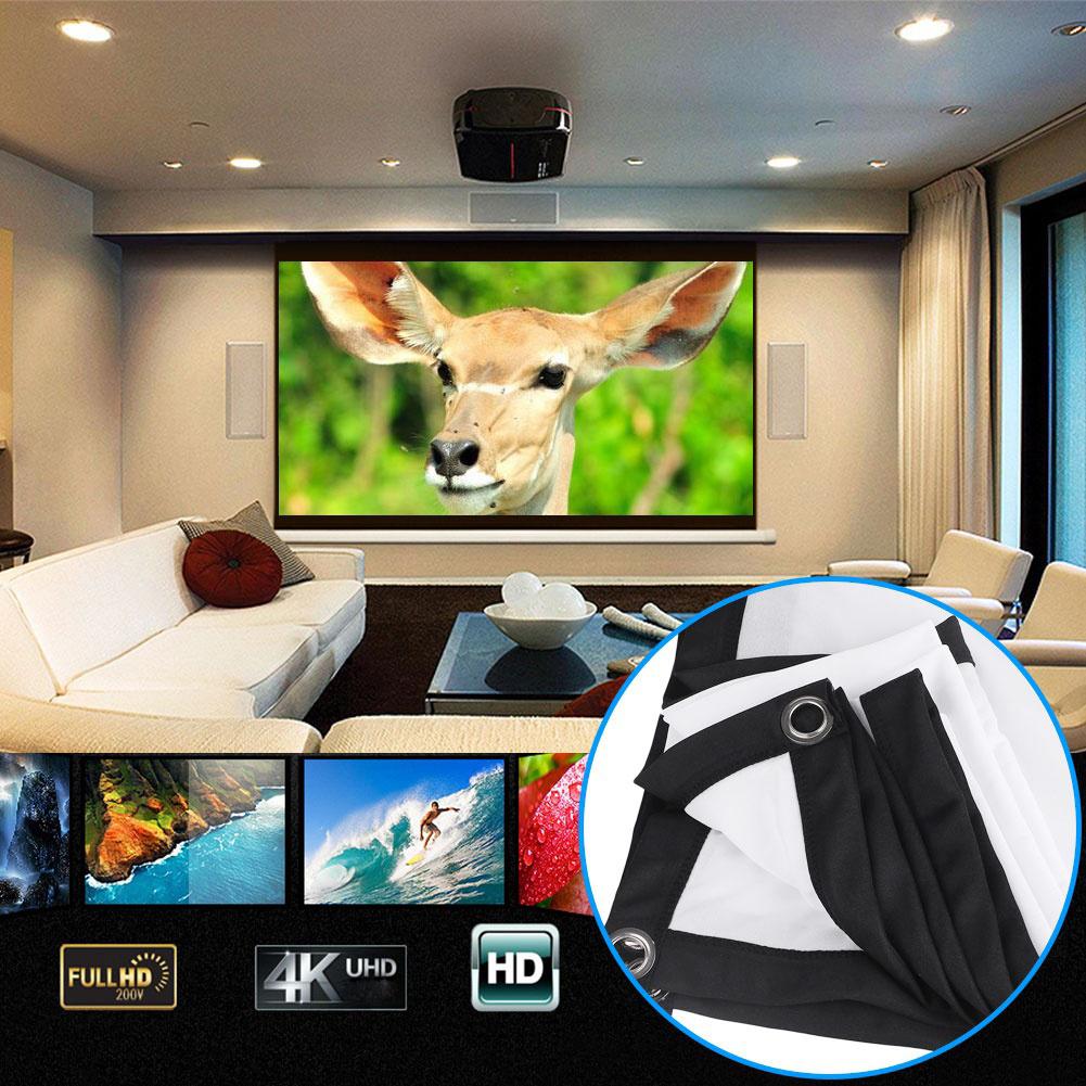 120Inch Projection Screens 3D HD Wall Mounted Projection Screen Canvas 16:9 LED Projector Screen Frame for Home Theater Cinema