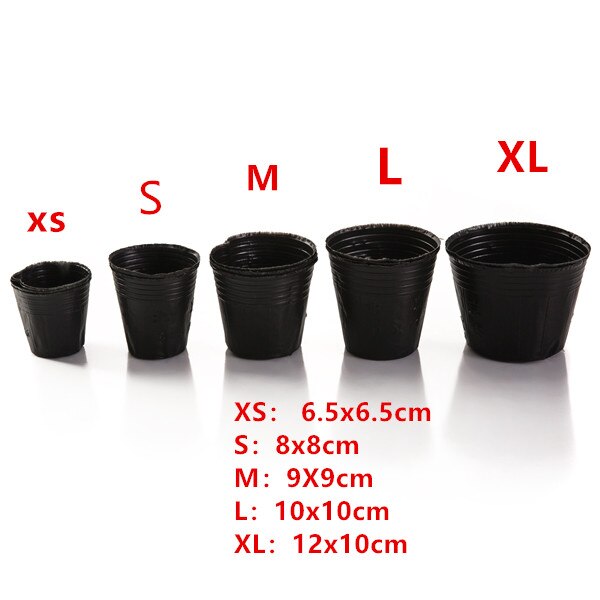 Berçário de plástico para plantas, vaso para mudas, saco de alimentação, suporte para jardim com 100 peças