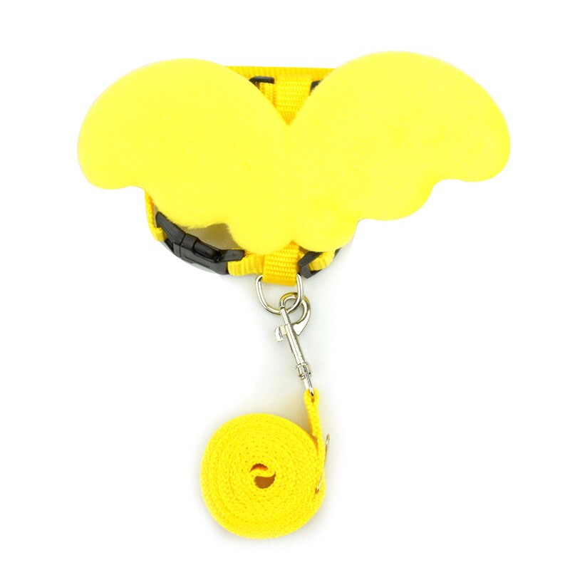 Laisse pour animaux de compagnie, petit ange, sangle de poitrine, ailes, ensemble de harnais pour chien, chat, lait, petit chien, corde pour Mini chien, chiot, fournitures: Yellow / S