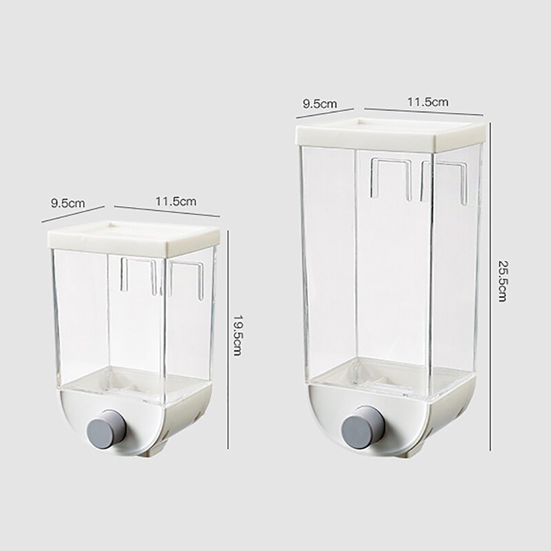 Baffect Plastic Food Container Airtight Dispenser for Cereals Wall-mounted Food Storage Box 1000ml/1500ml Kitchen Sorage Tank
