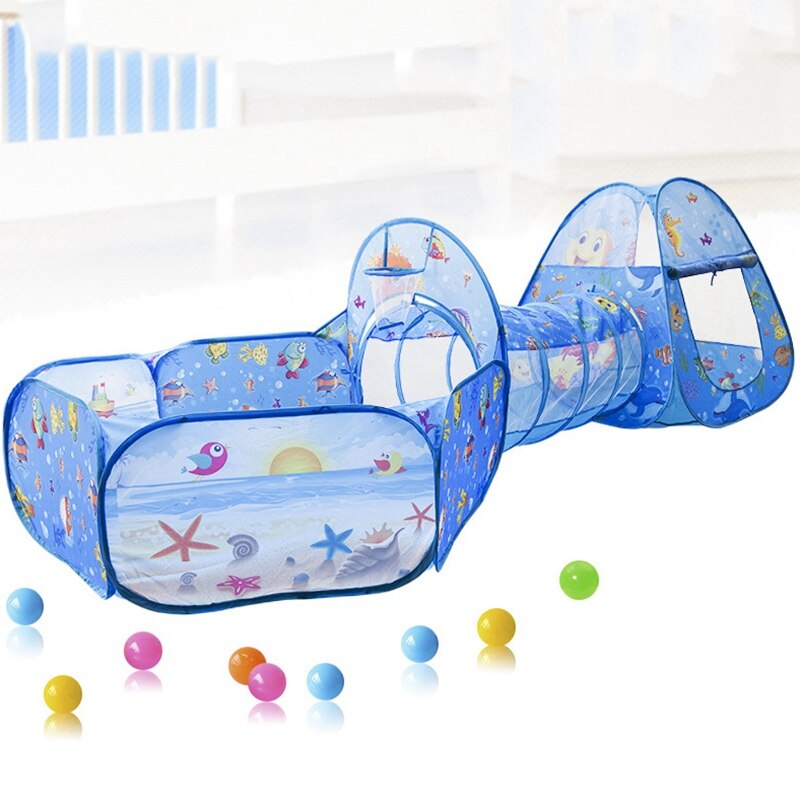 Baby lek tält barn leksaker boll pool hav boll pool grop hopfällbar baby pipeline krypande spel hus