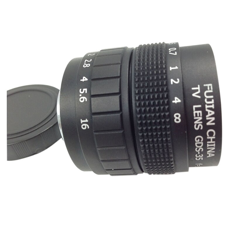 Lente de TV/lente CCTV para cámara de montaje C 35mm F1.7 en negro