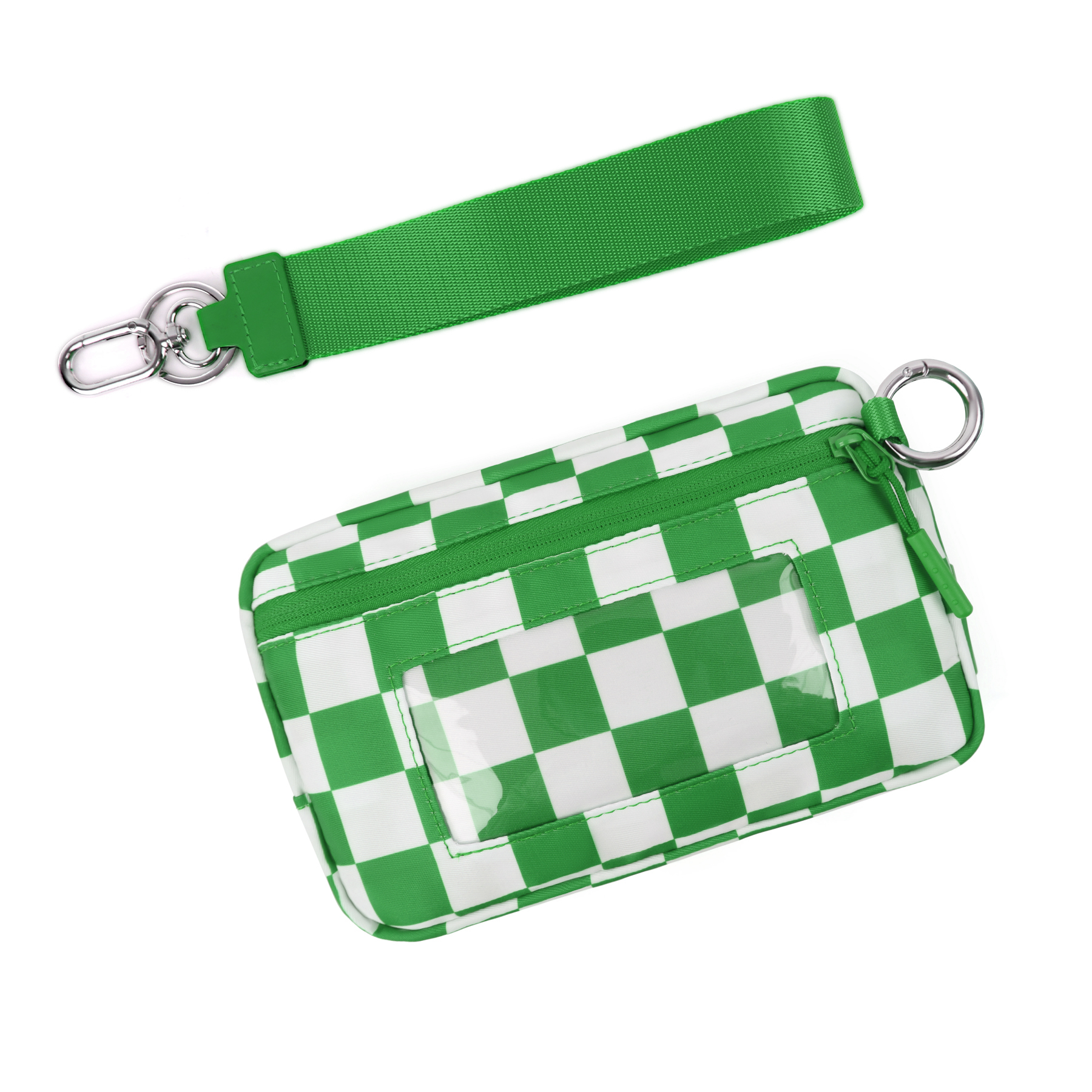 DOYOGI Portafogli da polso da donna Portafoglio trapuntato in nylon con 3 cerniere, carta di credito da viaggio, porta cellulare, portamonete: Colore rosa