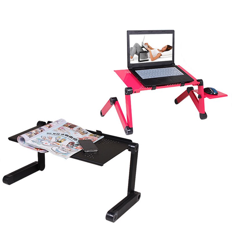 Cooling Metal Computer Desk Tray Adjustable Laptop Desk Portable Aluminum Alloy Notebook PC Desk Frame Desk Frame with Mouse Pad