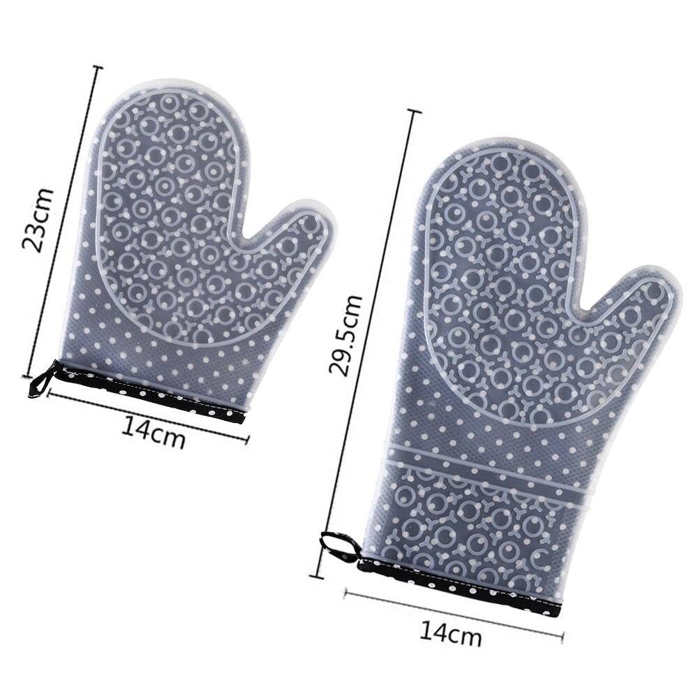 Siliconen Oven Handschoenen 2 Stuks Set,Ilicone En Katoen Dubbele Hittebestendige Antislip Ovenwanten, voor Bakken Koken Keuken Handschoenen
