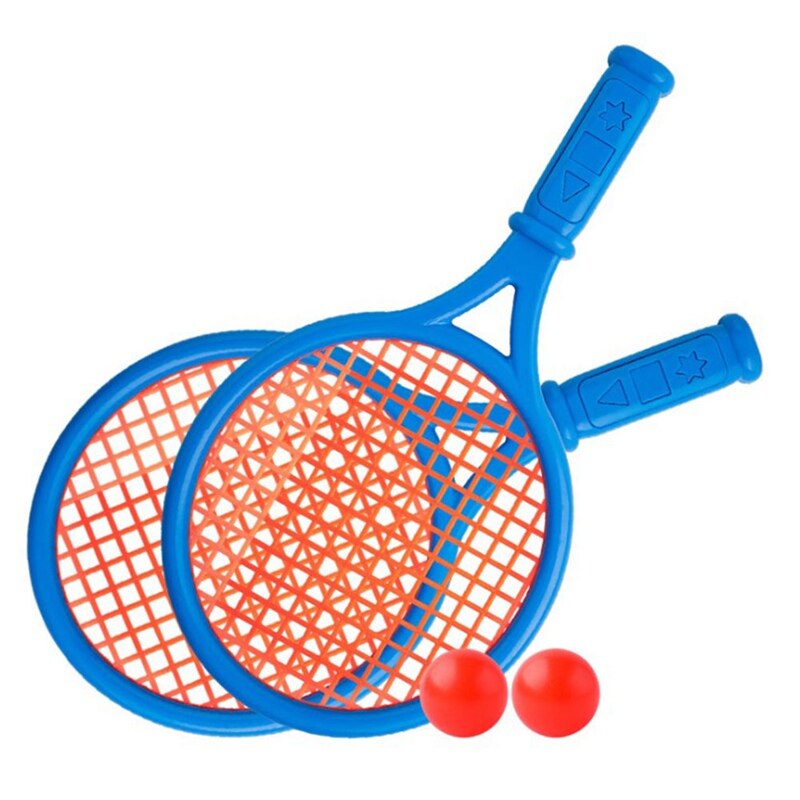 Criança mini raquete de tênis esporte treinamento plástico tênis raquetes badminton com bola crianças escola praia oval brinquedos