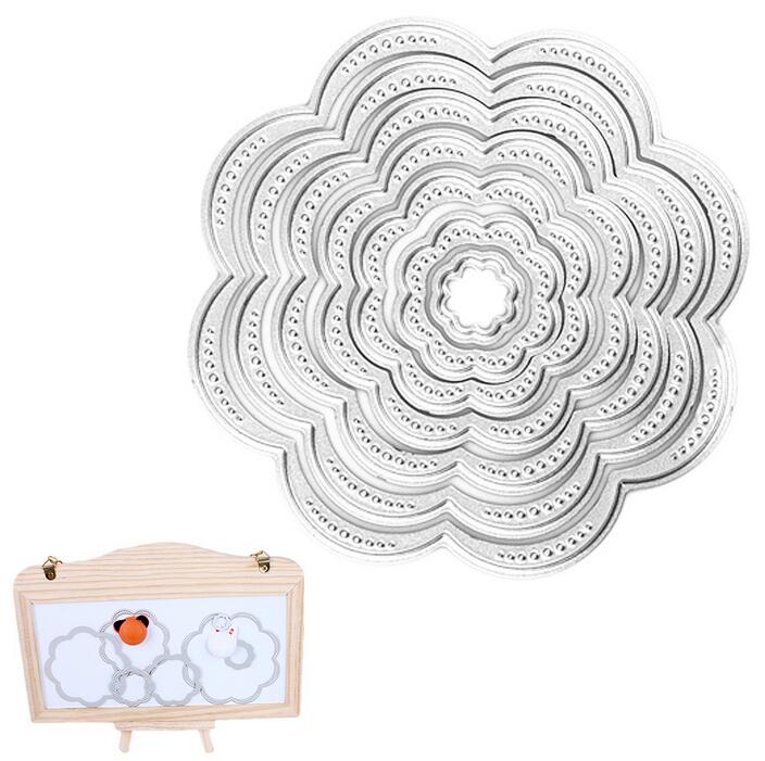 Metal Carbon Steel Christmas Tree Leaves Embossing Cutting Dies Stencils Templates Mould for DIY Xmas Card Scrapbooking Album: 7 pcs Flower