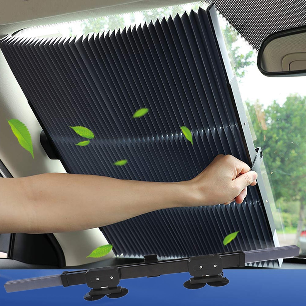 Auto Retractable Voorruit-Uv Autoruit Schaduw Autovoorzijde Zon Blok Auto Rear Window Opvouwbare Gordijn 46Cm Zonnescherm