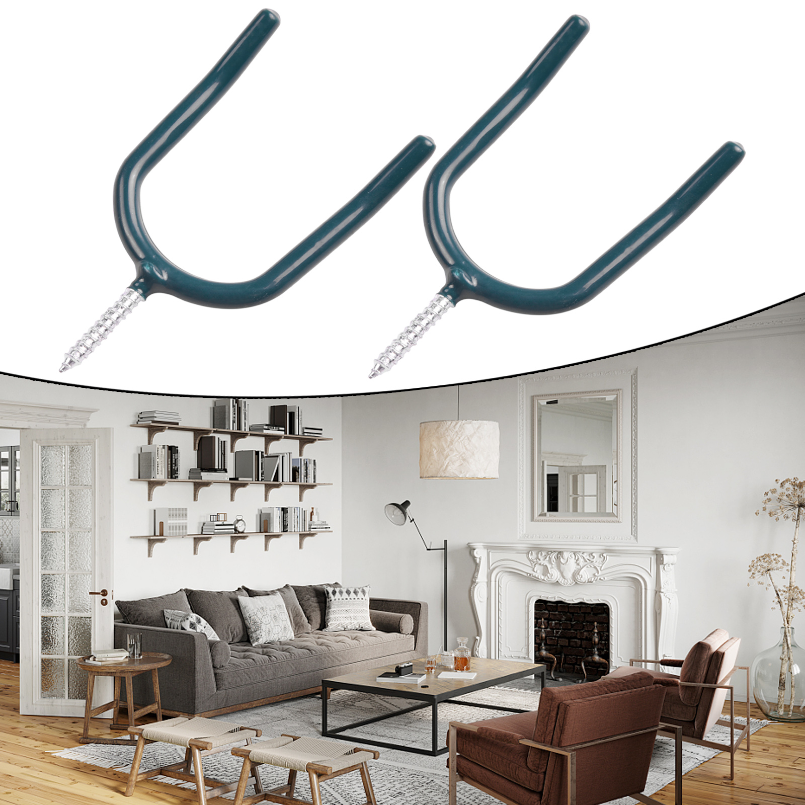 4 STUKS Schroef In U-vormige Haak Zware Wandmontage Ophanghaak Voor Tuin Hardware Haken Dip Tool Haak garage Organisatoren