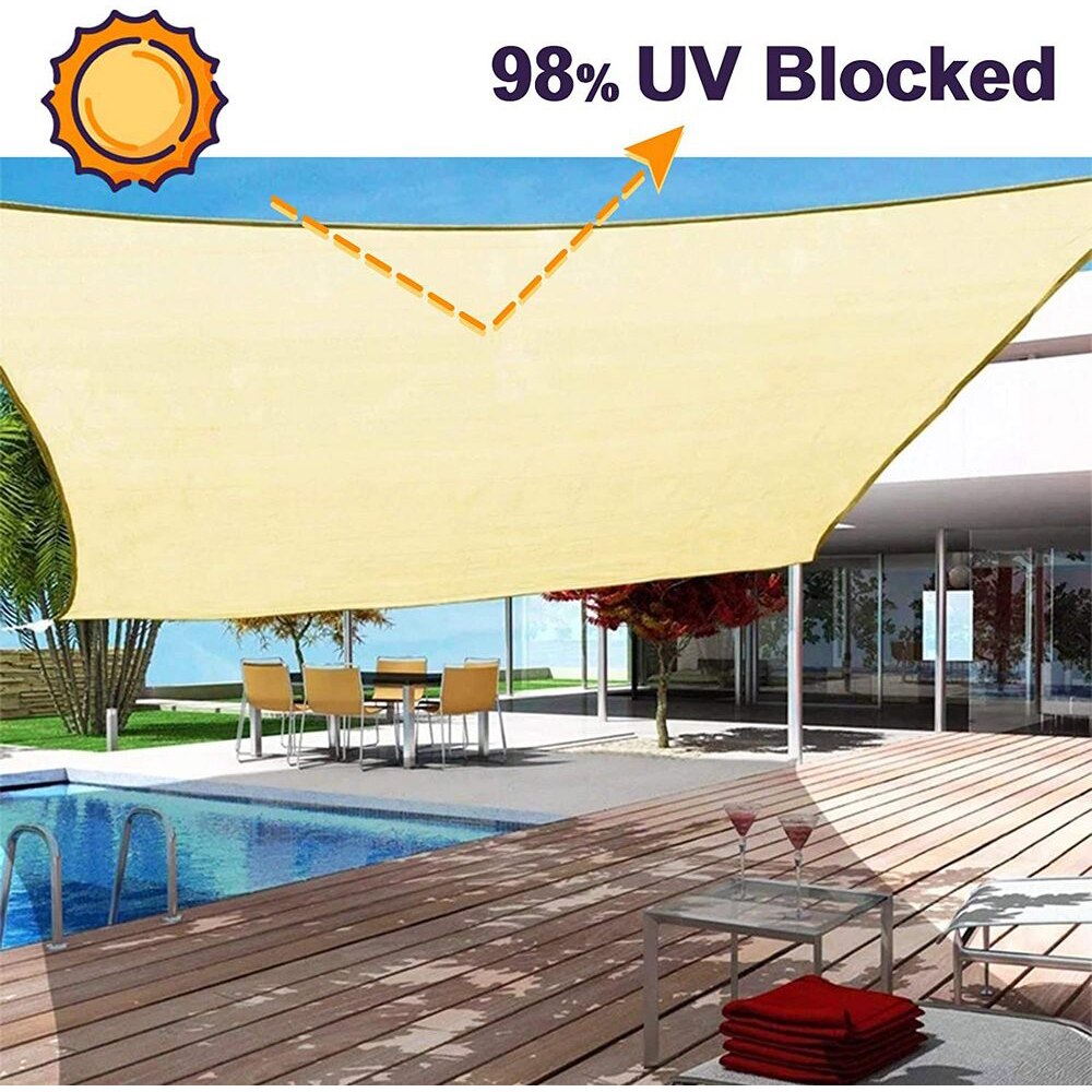 Waterproof Sun Shade Sail Awning Sun Shelter for Outdoor Canopy Garden Patio Camping Tent Large Shade Cloth Sunshade Protection