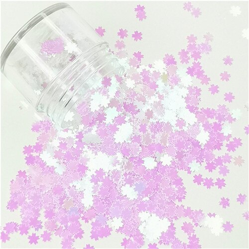 10G Ultradunne Bloem Pailletten 5 Mm Roze Kersenbloesems Losse Huisdier Pailletten Pailetten Voor Diy Nails Art Manicure Decoratie confetti: AB white