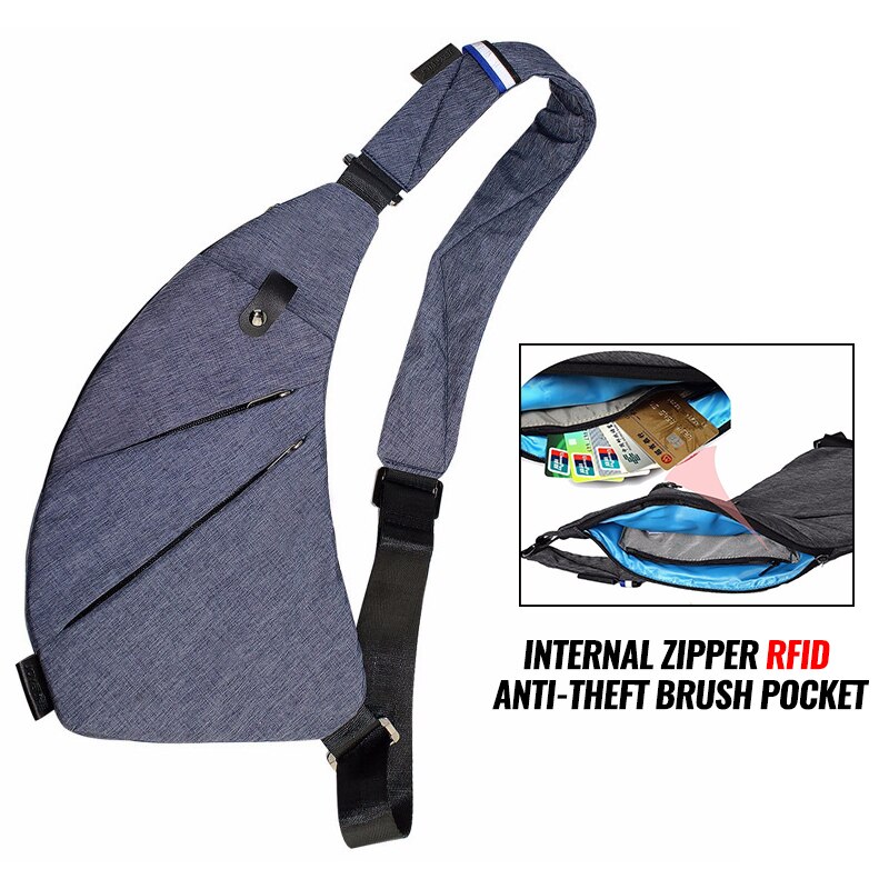 DIENQI Nylon Waterproof Waist Bag Brand Men Holster Anti Theft Shoulder Bag Sports Travel Personal Pocket Bags Casual Chest Bag