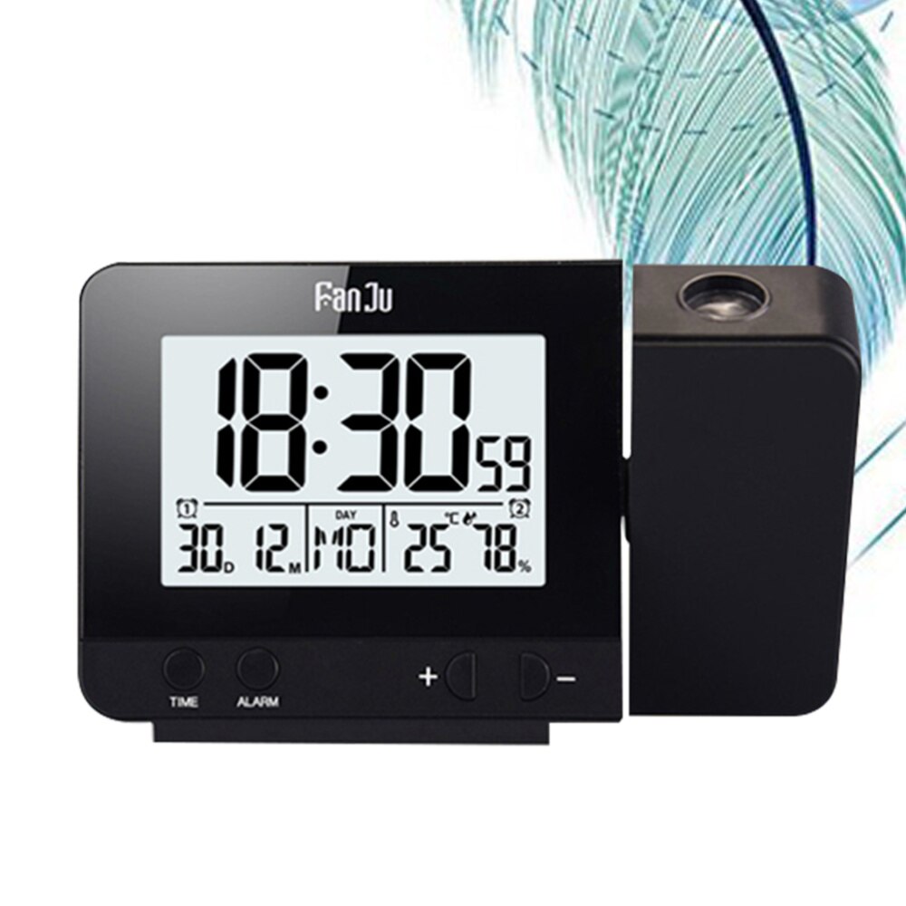 Led Clock Multi-Function Alarm Clock Temperature Display for Home Office School (Black, No Battery): Black