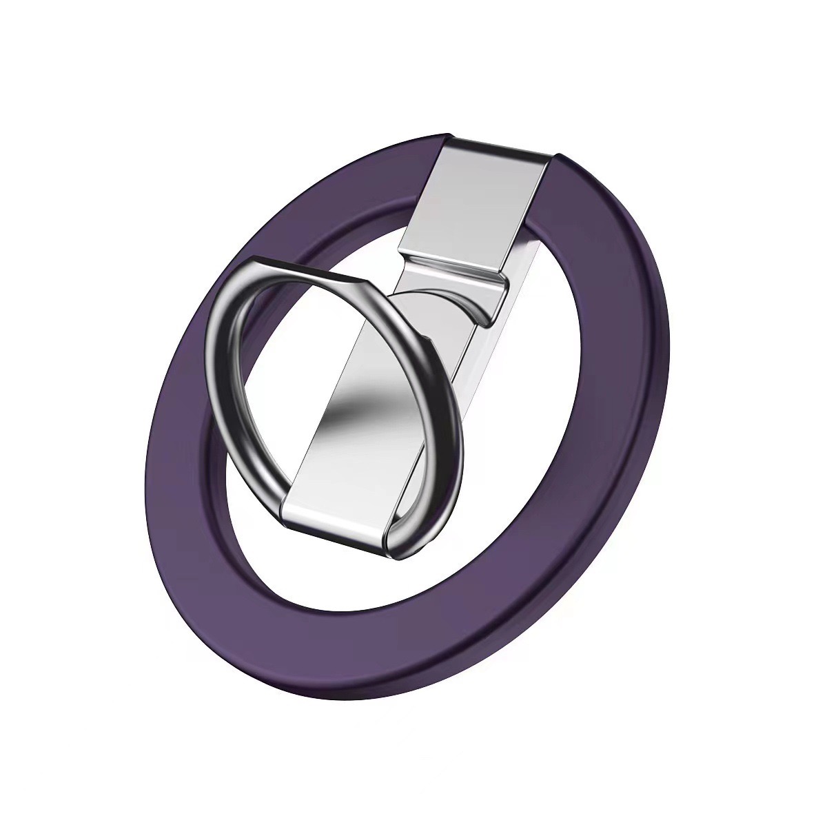 Magsafe metalowy 3-sekcyjny prosty środkowy wspornik z okrągłym magnetycznym pierścieniem ssącym 360 ° obrotowe ładowanie uniwersalne składane: violet