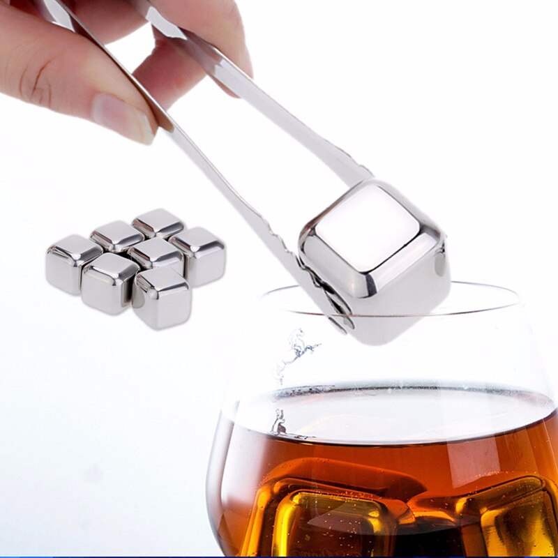 Stainless Steel Reusable Ice Cubes Frozen Ice Blocks Maker Whiskey Ice Cube Maker Useful Wine Beer Cooler