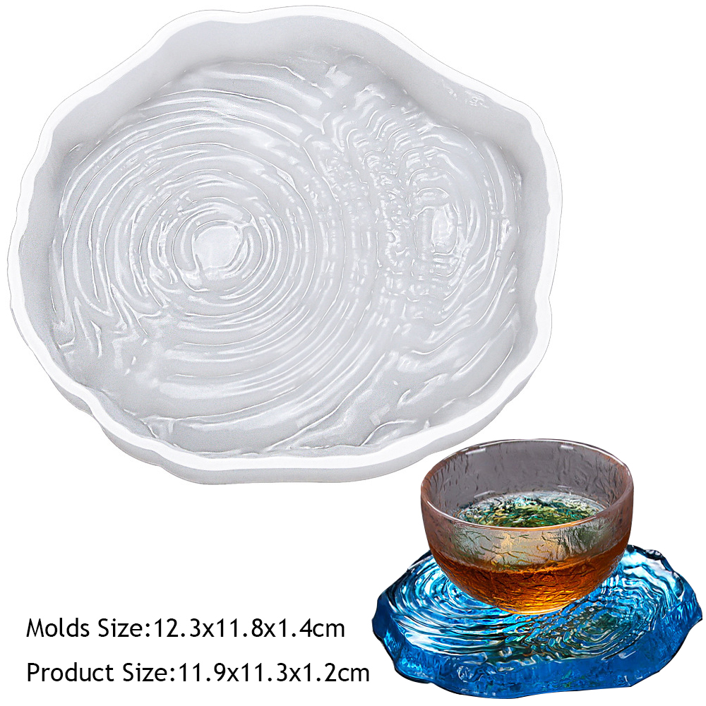 Molde de silicona de resina para posavasos redondo de Mandala, bandeja para posavasos de café, molde para bricolaje, resina epoxi, yeso, hormigón, copa de vino, molde para estera: Moteado