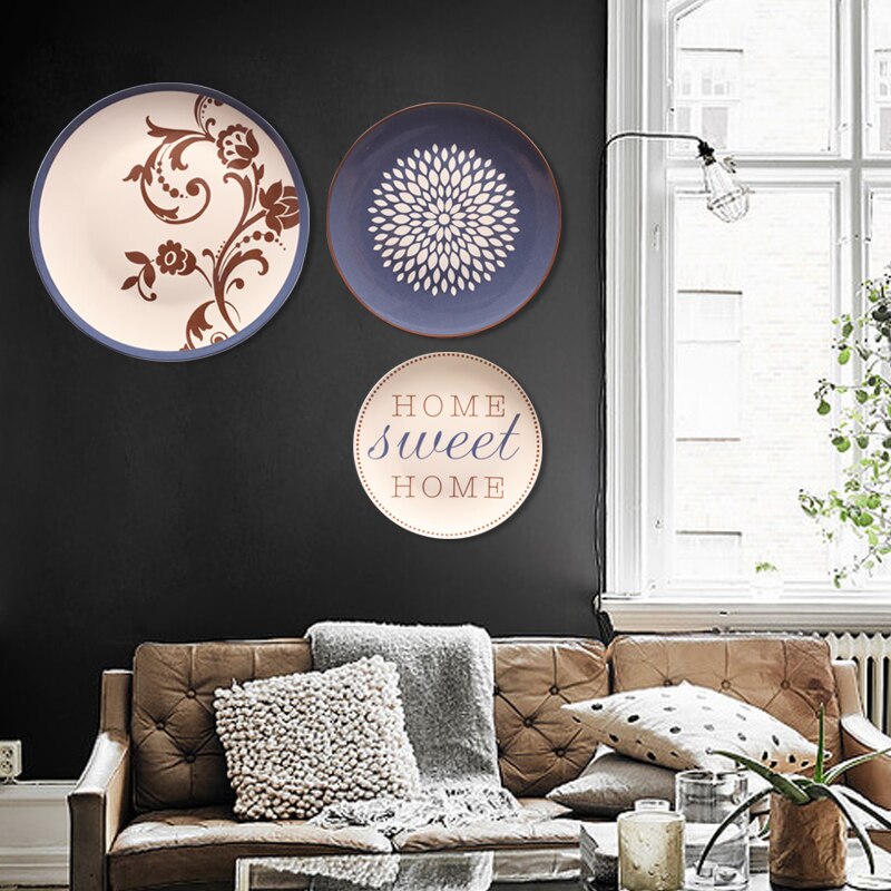 OUSSIRRO Wall Decorations Ceramic Wall Plate Ceramic butterfly Restaurant Cafe Bar Wall Decoration L2118