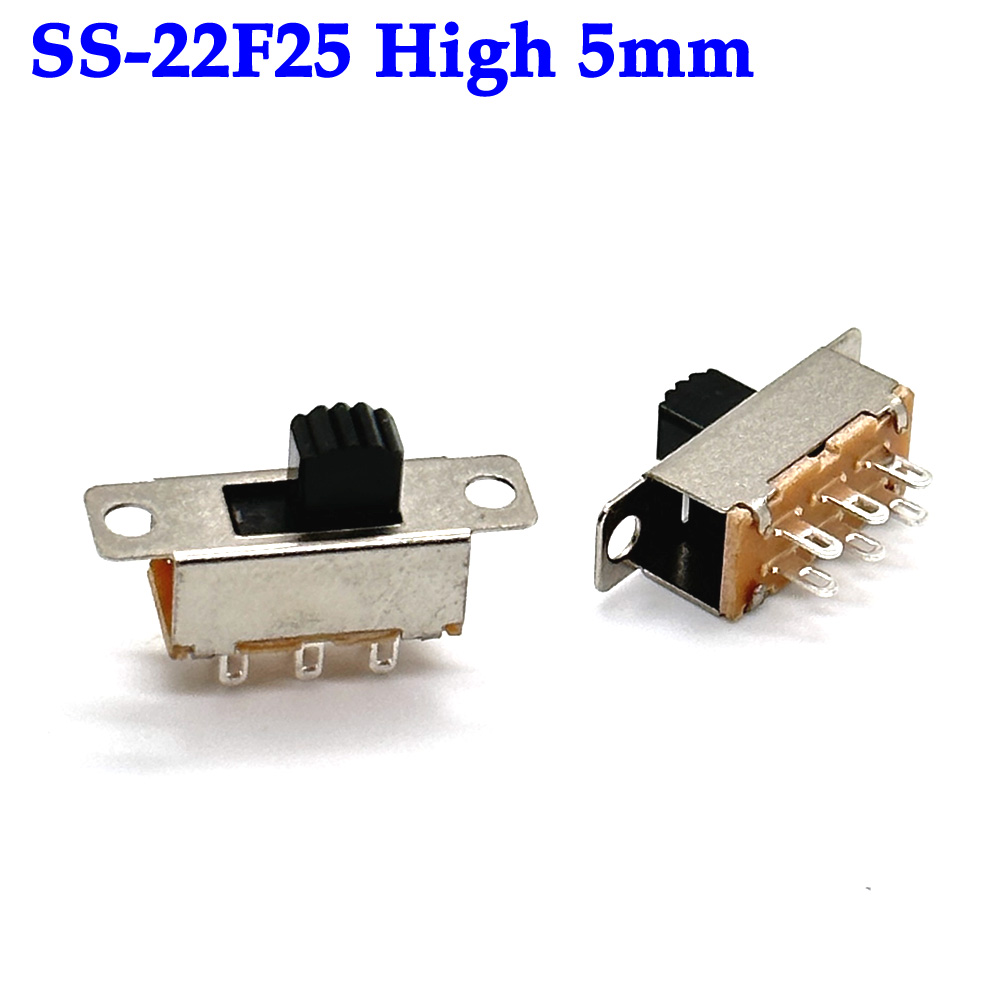 Slide Switch 2 Position 6 Pins With Fixed Hole Handle High 5mm 7mm DPDT 2P2T SS-22F25 SS-22F15 Toggle Switch DC 12V: 4XL / green