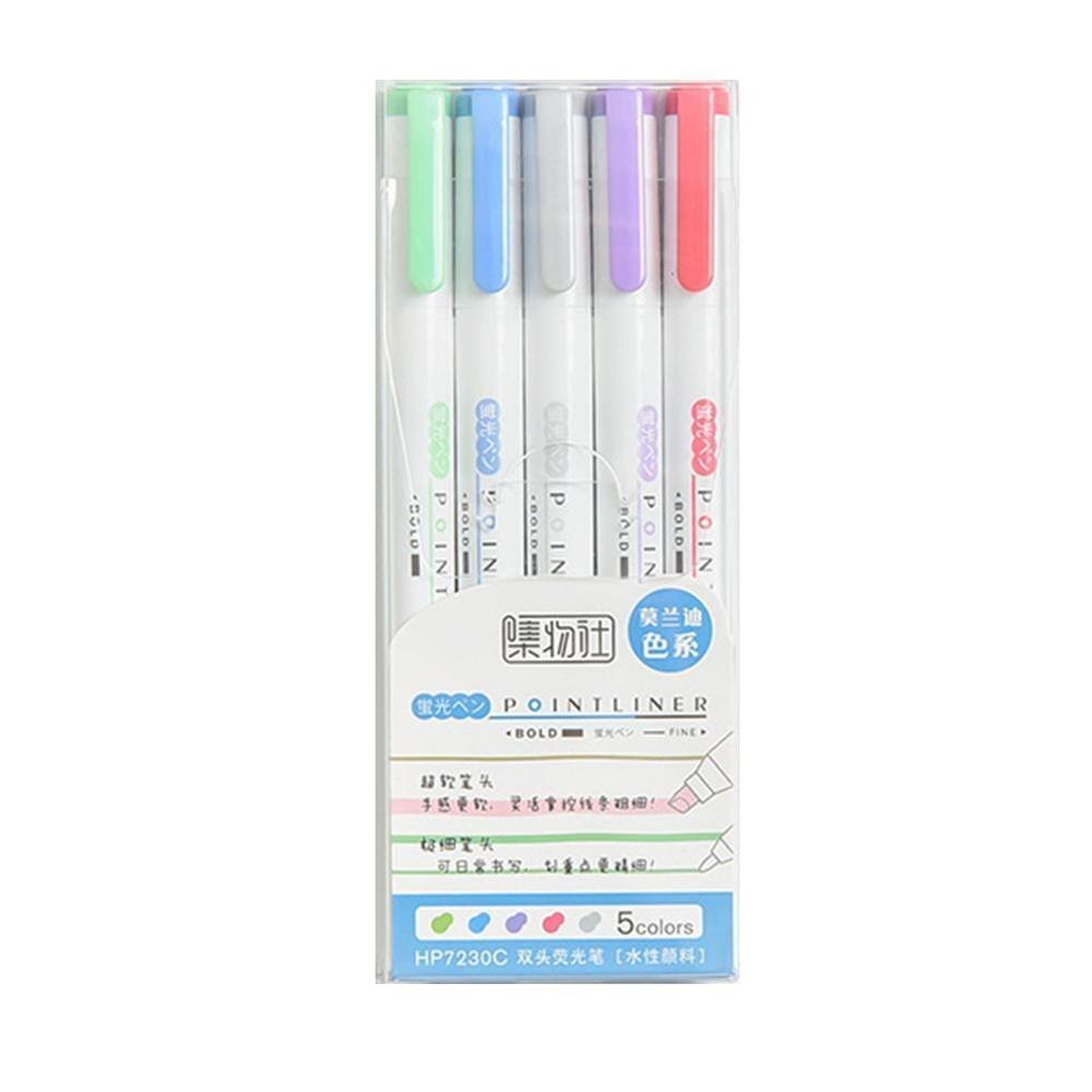 Double-ended Highlighter Multicolor Pens Fluorescent Pen Cute Art Drawing Mark Pen School Stationery: C