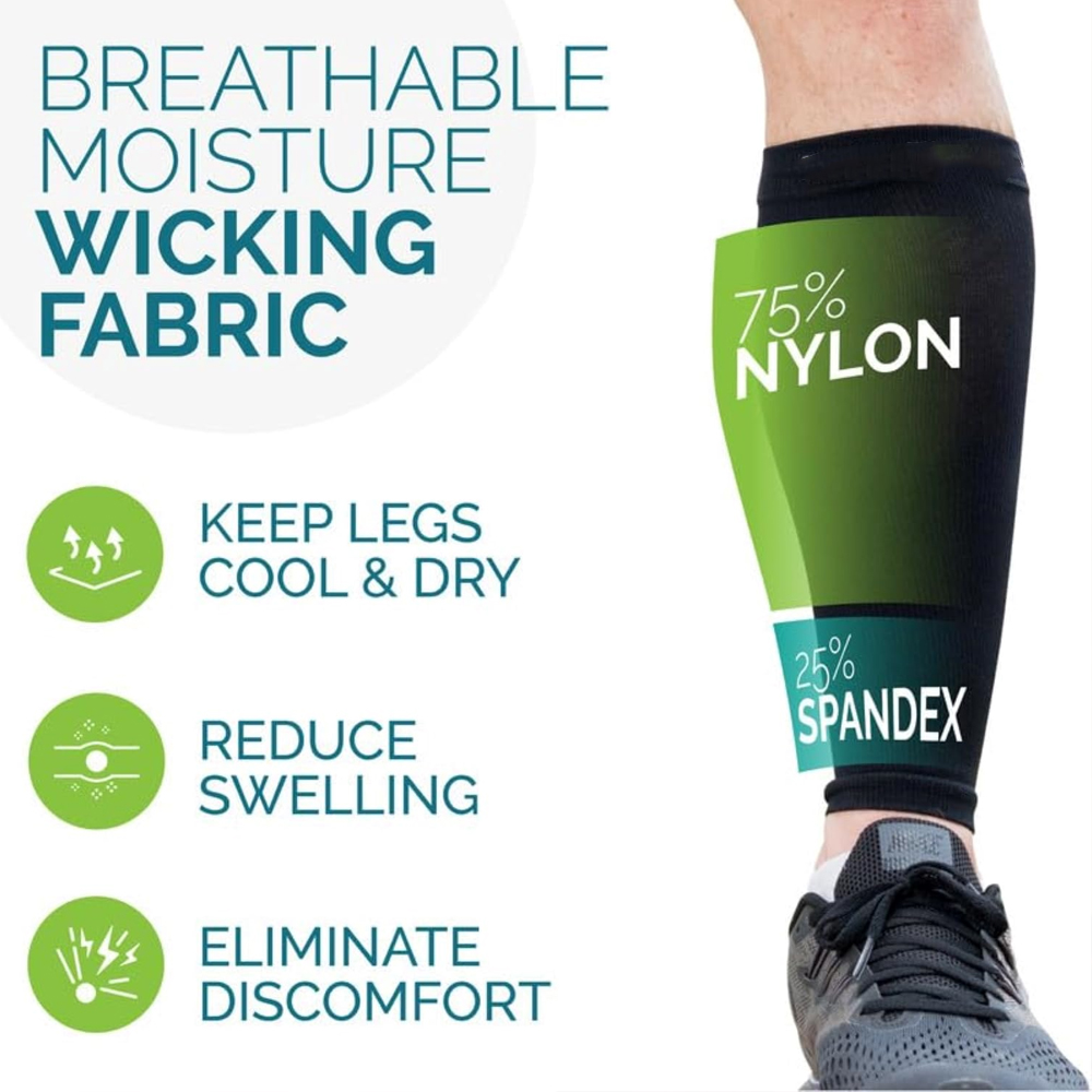Manchons de compression de mollet pour hommes et femmes, protège-tibia, chaussettes de compression de jambe de soutien de mollet, attelle de tibia, cyclisme, 20-30mmhg, 1PC