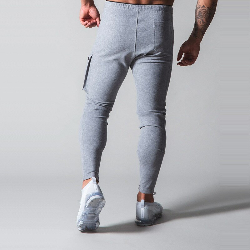 Herre lomme joggingbukser mænd fitness fitness fitness bukser man bomuld jogging sportsbukser plus size træningstøj