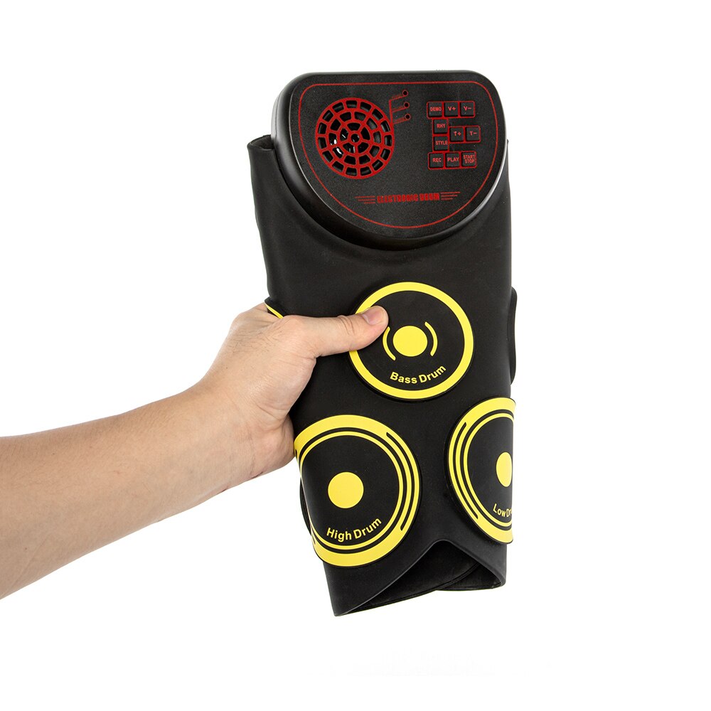 Portable Electronic Drum Set USB Roll Up Drum Pad Kit Built-in Speaker with Drumsticks Foot Pedal Digital Percussion Instruments