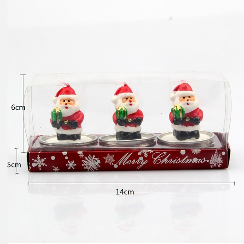 3 stks/set Christmas Party Decorations Kerstman Sneeuwpop Pine Cone Kaarsen Voor Viering Supplies