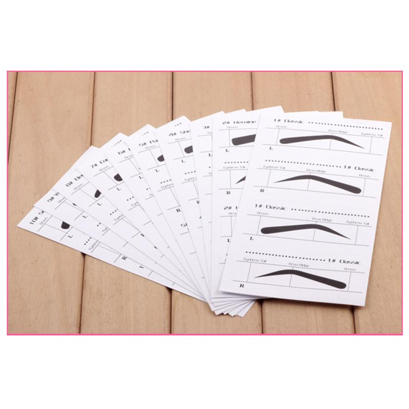 10Pcs Eyebrow Stencils Adhesive Eye Brow Grooming Shaping Templates DIY Makeup Beauty Tools