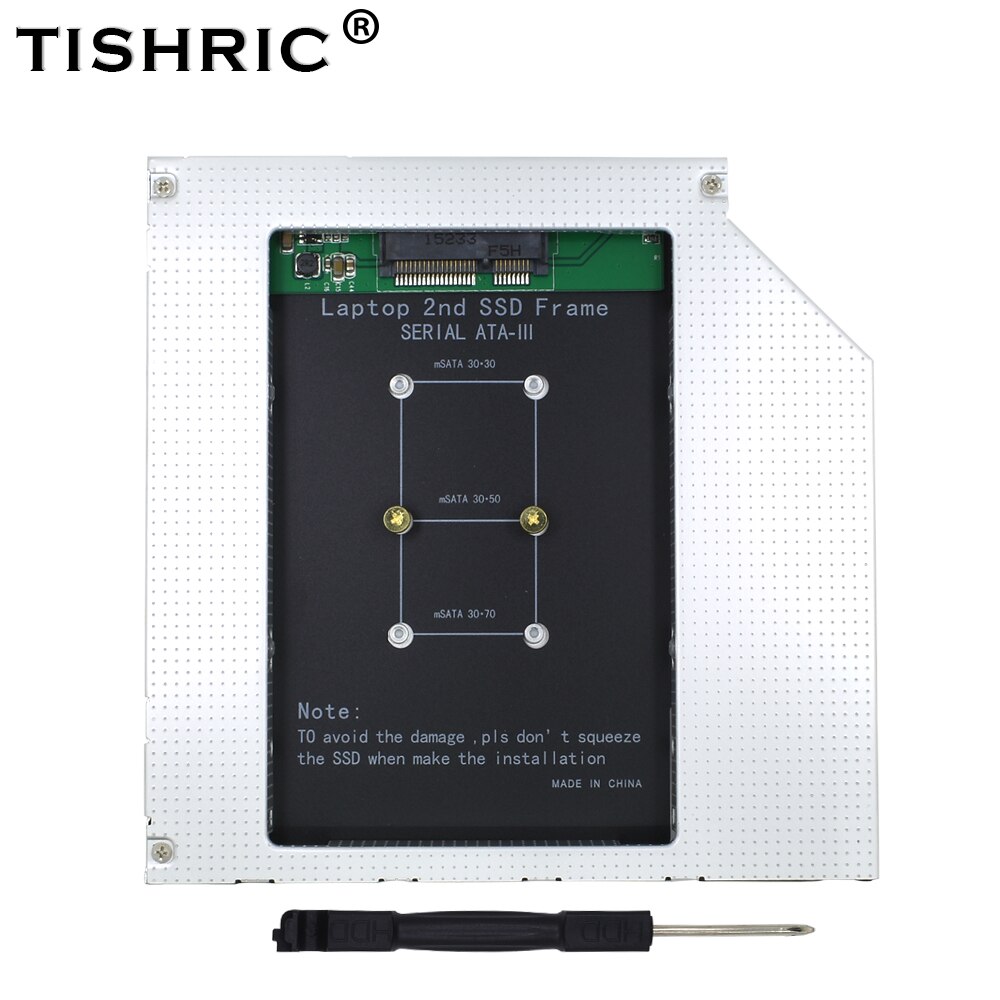Tishric Hdd Caddy M2 Ngff/Msata Ssd Sata 3.0 2.5 "Caddy Ssd Case 9.5/12.7Mm harde Schijf Adapter Box Voor Laptop Dvd/CD-ROM: Msata to sata 9.5mm