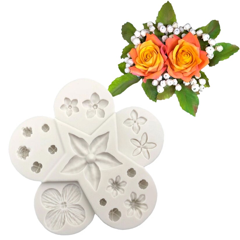Bloemen Bladeren Siliconen Fondant Taart Decoreren Gereedschappen Sugarcraft Clay Mold Cookie Cupcake Chocolade Bakken Mallen