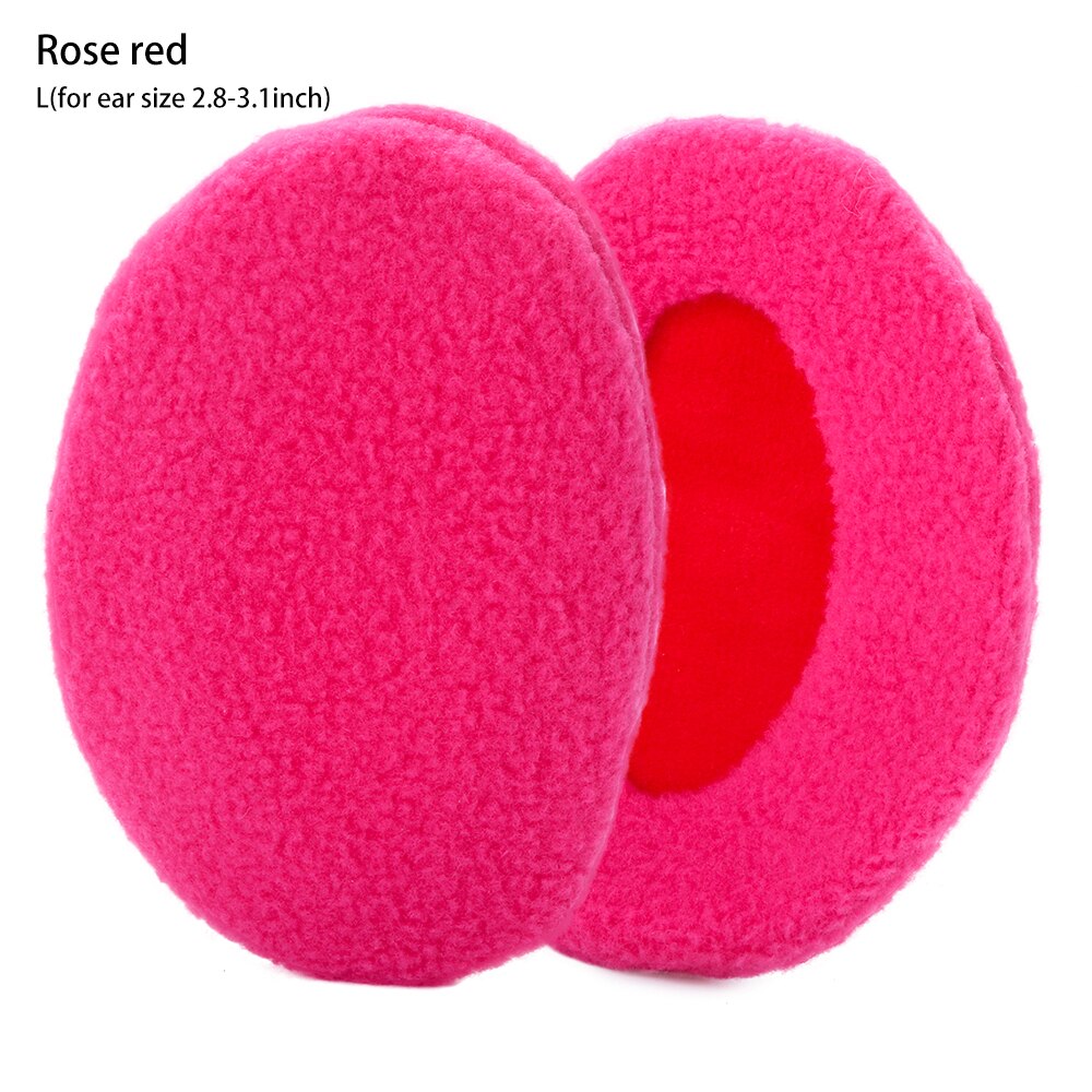 Nowe bezpasmowe nauszniki nauszniki z polaru grube zimowe nauszniki zimna pogoda przenośne nauszniki dla kobiet mężczyzn: Rose Red L