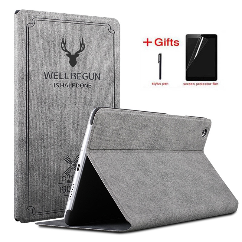 PU Leather Case For Huawei MediaPad M5 lite 8 JDN2-W09/AL00 8.0 inch Stand Cover for Huawei Honor Pad 5 8 tablet Case+film+pen