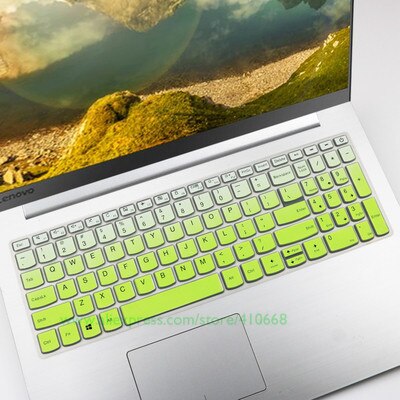 Silcone laptop notebook tastatur cover beskytter til lenovo yoga  c740 (15) c740-15 iml  c 740 15 iml 15.6 tommer med numeriske taster: Gradvis grøn