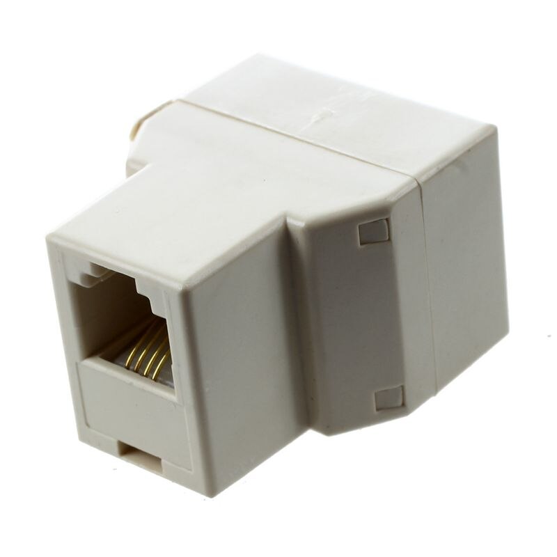 RJ11 4 Pins Female 1 to 2 Telephone Splitter Connector Adapter: Default Title