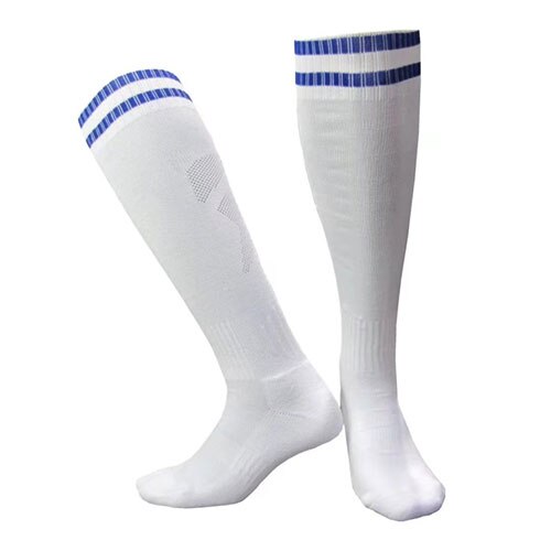 Soccer Socks Boys Girls Knee-High Football Socks Sports Kids Top Antiskid Breathable 1 pairs durable soft same size: Whiteblue