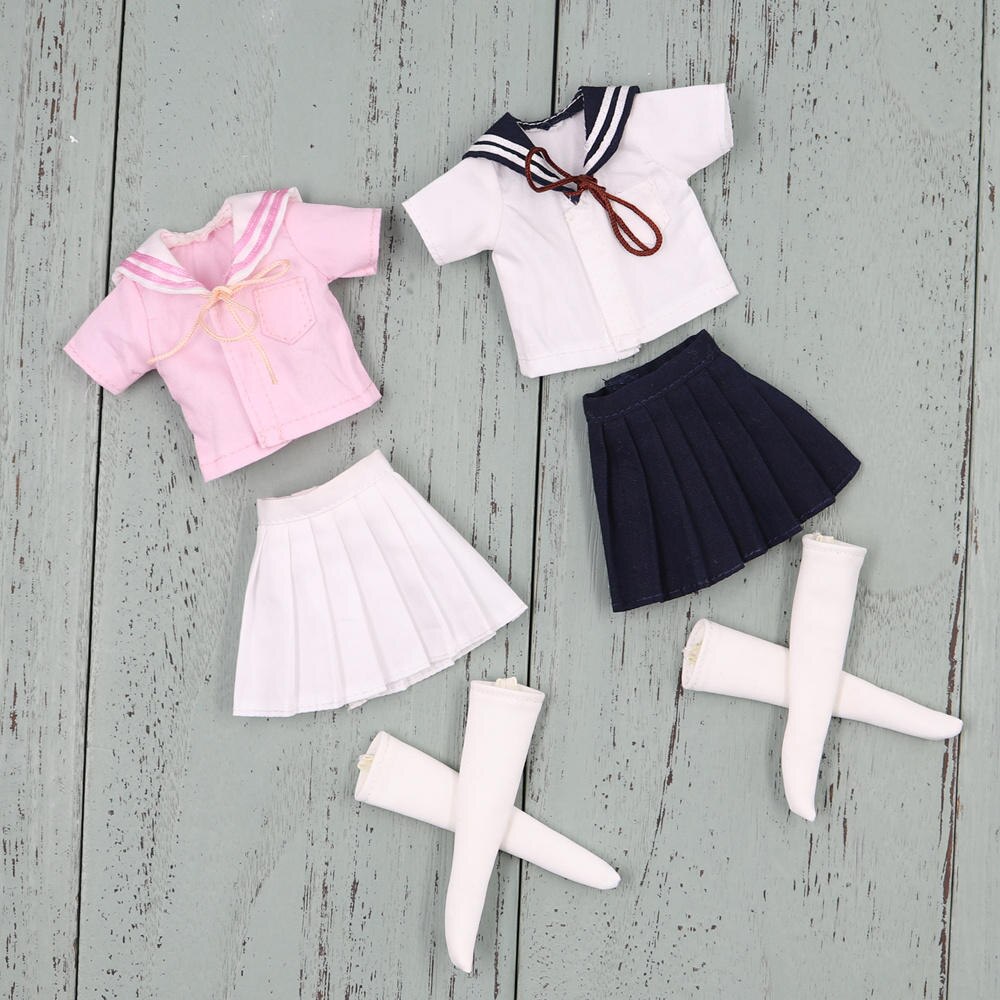 Outfit Voor Blyth Pop Schooluniform Met Kous Cosplay Voor De 1/6 Bjd Icy Dbs: a