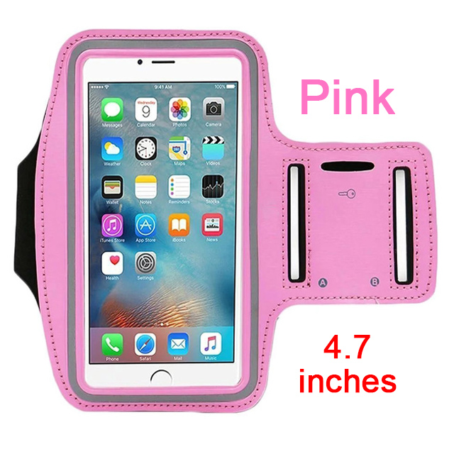 KLL Wasserdichte Brassard Lauf Gym Sport armband Fall Handy Arm Band Tasche Halter für iPhone Smartphone auf Hand: pink 4.7 inch