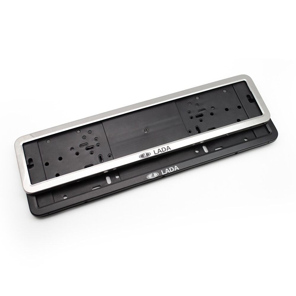 2 uds. Marco para matrícula de acero inoxidable LADA EU para matrícula de coche RUS, soporte para matrícula de coche, accesorios para coche