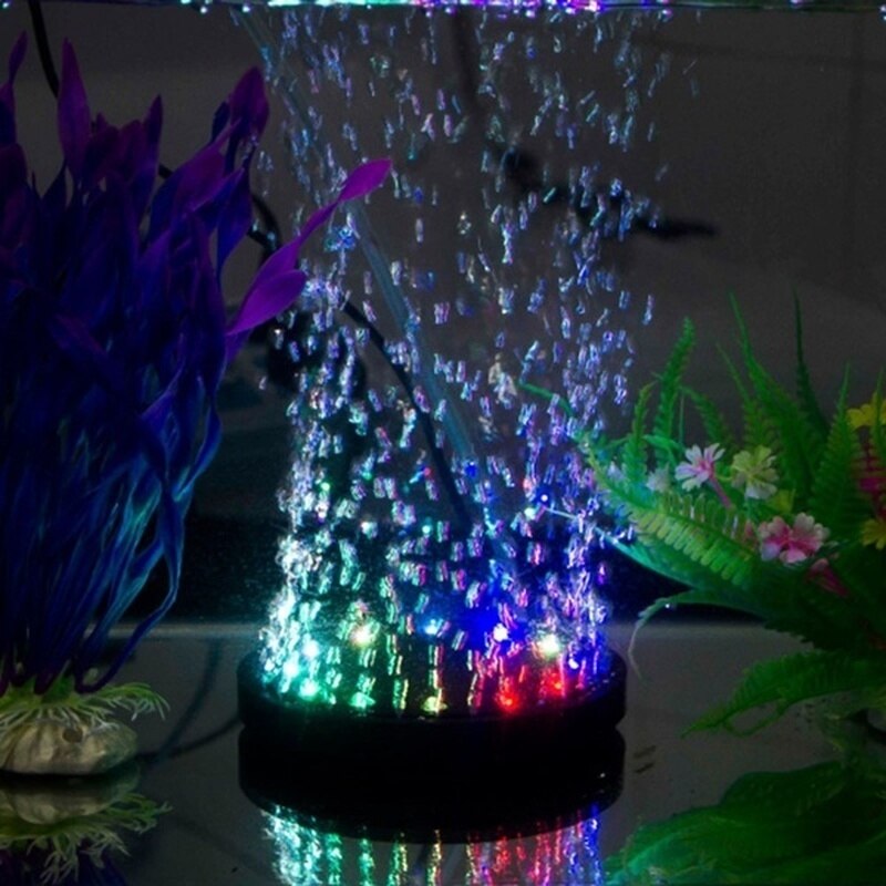 12LED/ 9LED Kleurrijke Aquarium Led Lamp Glow In The Dark Waterdichte Zuurstof Bubble Licht Voor Aquarium Accessoires Decoratie