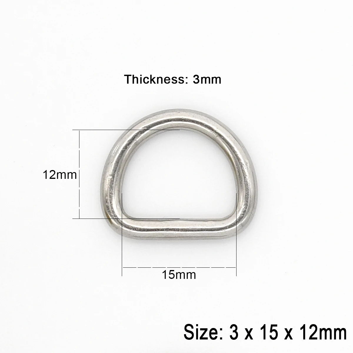 Cierre de hebilla de anillo Dee D de acero inoxidable para Collar de perro mascota, mochila, bolso artesanal de cuero, correa, cinturón, correas, piezas de prendas: Dorado