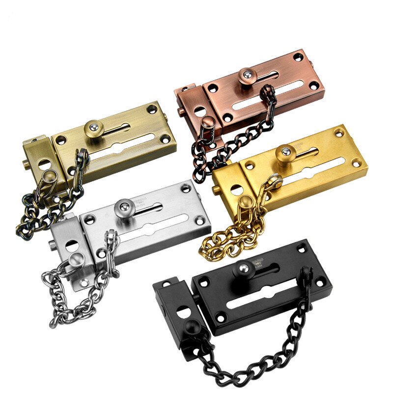Toplock deurketting met slot verchroomd