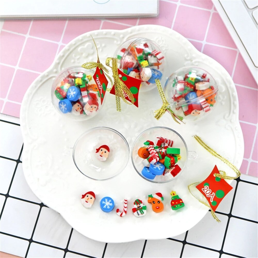 Juego de 20 unidades de Mini gomas de borrar de Navidad Kawaii, gomas de borrar de navidad, de Navidad para niños, estudiantes, papelería escolar