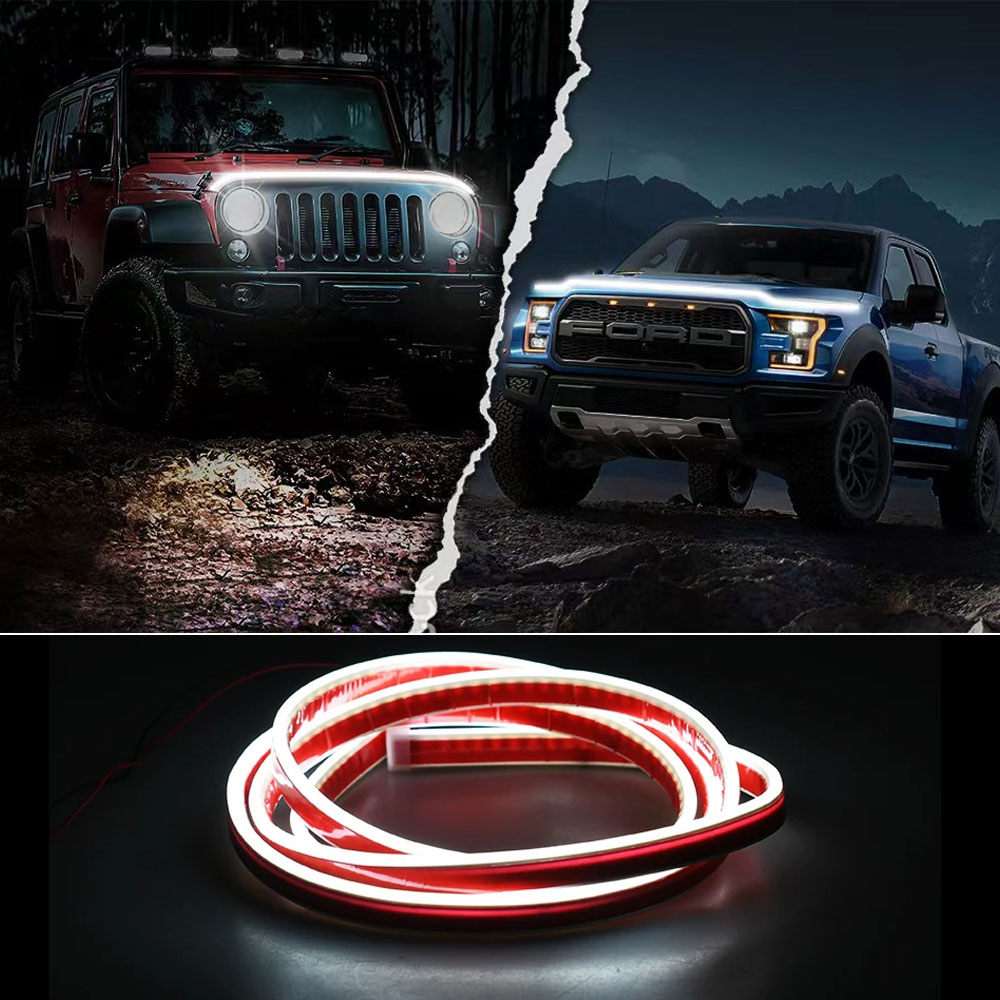 Bande lumineuse Led pour capot de voiture, lampe décorative, Flexible, feux de jour DRL, bandes de phares automobiles, accessoires de voiture