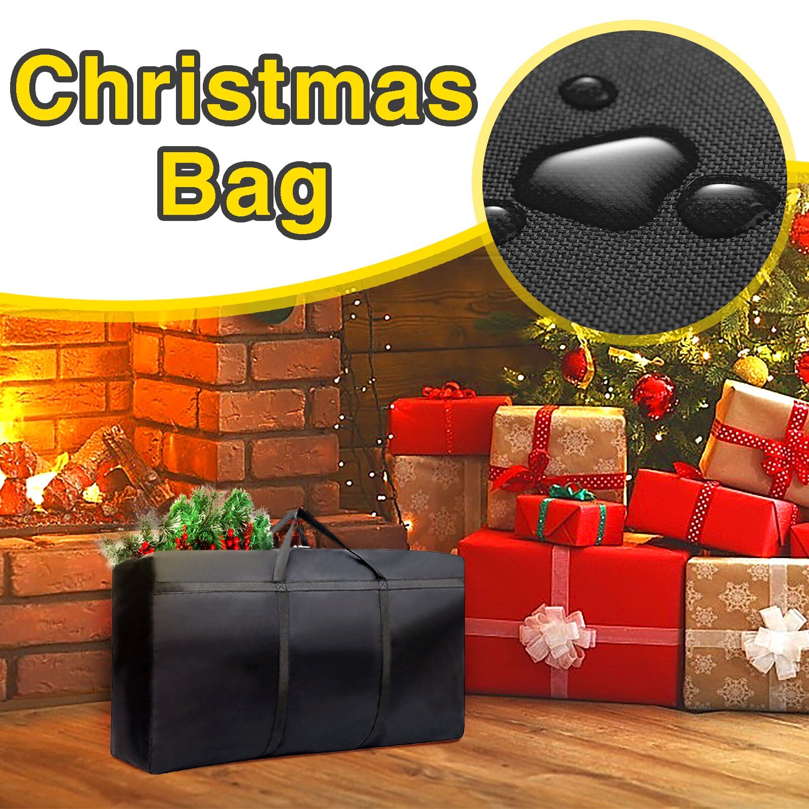 25# Durable Large-capacity Folding Christmas Tree Storage Bag With Zip Lock Poly Christmas Folding Handbag Сумка 21x14x6.5 Inch