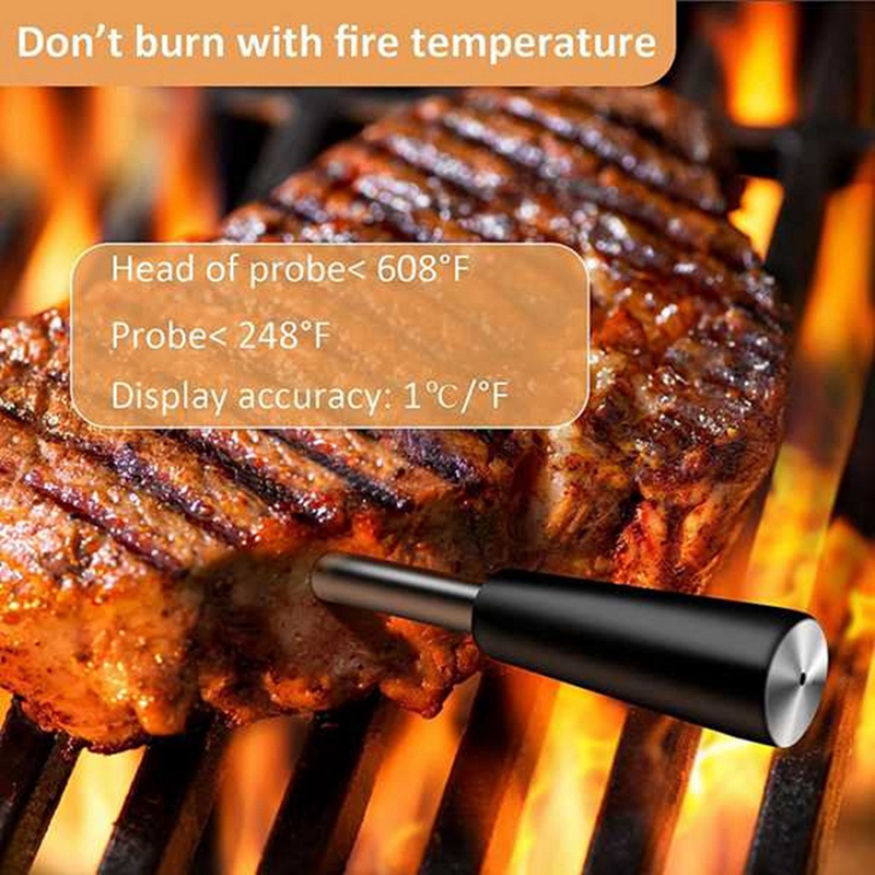 Draadloze Vlees Voedsel Thermometer Bbq Thermometer Oven Grill Bbq Biefstuk Bluetooth Temperatuur Meter Barbecue Accessorie