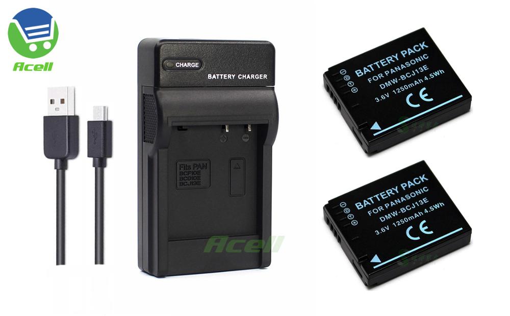 DMW-BCJ13E Battery for Panasonic DMC-LX5 DMC-LX7 DMC-LX5GK DMC-LX7GK Camera Replace DMW-BCJ13PP: 2Battery 1Charger