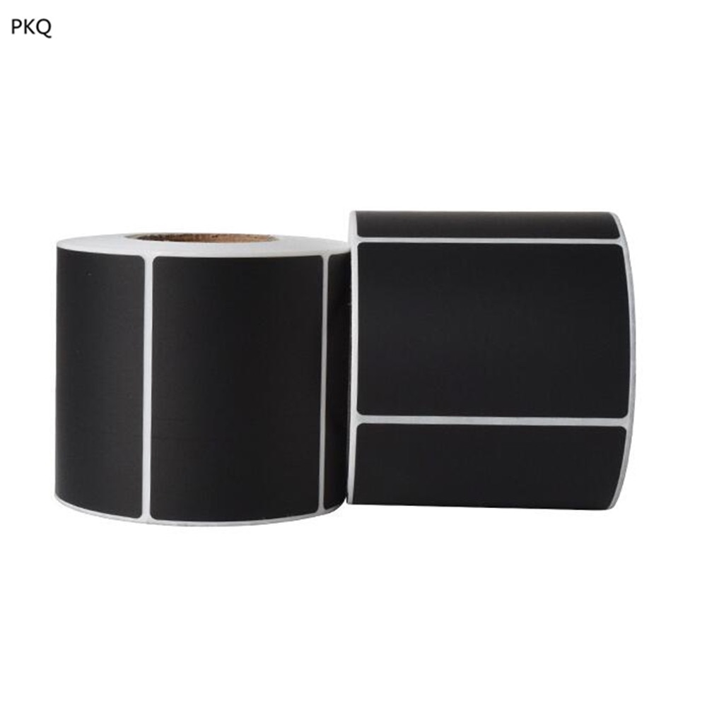 black PP synthetic paper sticker labels black plasic stickers black Synthetic Label rolls